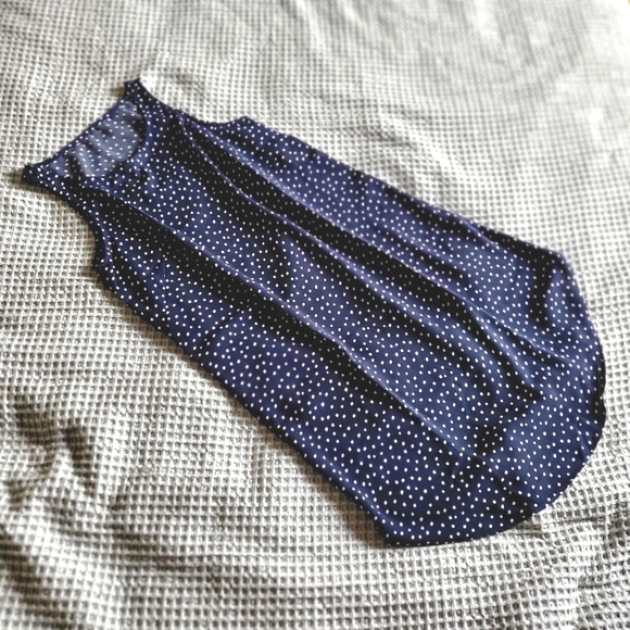 Retro Polkadot High Neck Sleeveless Shift Dress - Picture 3 of 5